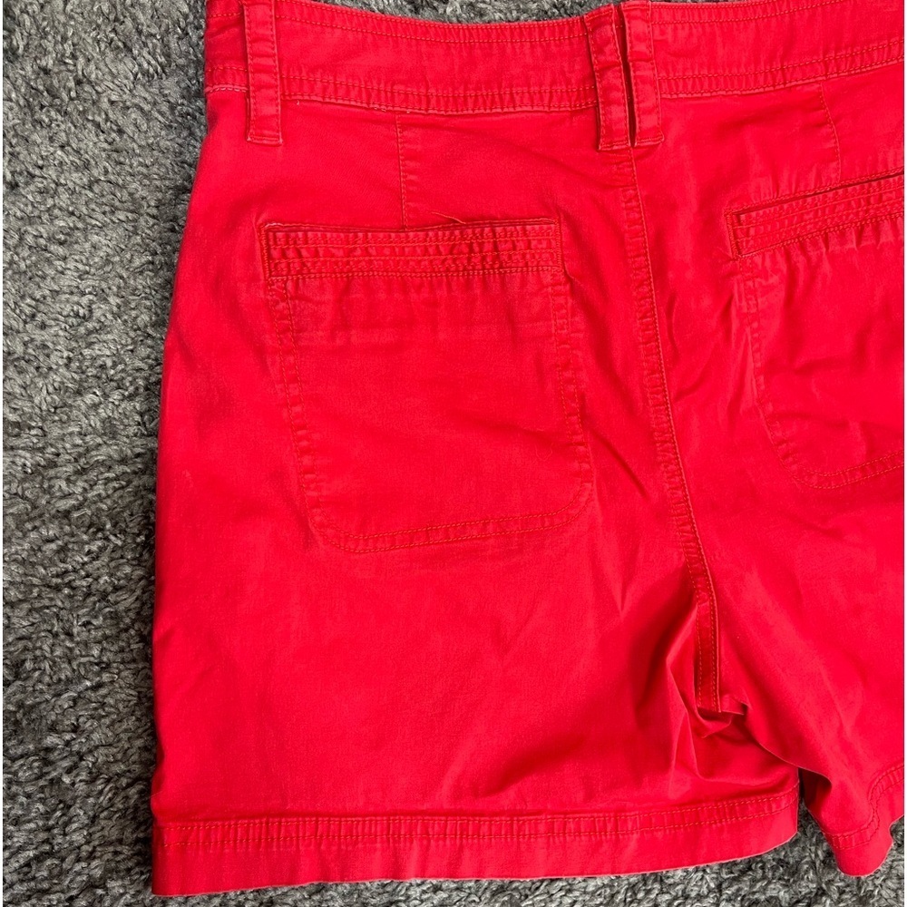Eddie Bauer red high rise cotton stretch casual shorts. Women’s size 8 - Picture 7 of 16